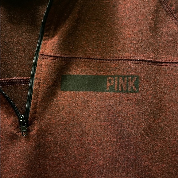 PINK Victoria's Secret Pink Maroon Pullover half zipper size large - Picture 4 of 9